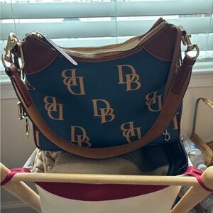 Dooney & Bourke Teal and Brown Shoulder Bag